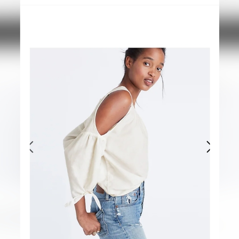 Madewell White Cold-Shoulder Blouse